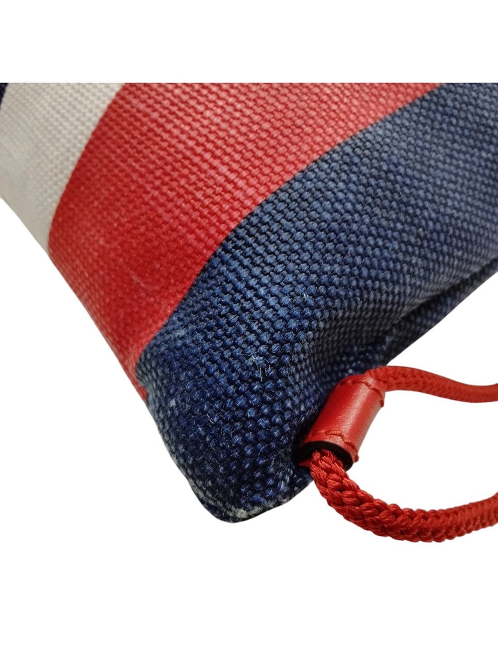 Gucci Red White Blue Striped Logo Drawstring Backpack - Picture 7 of 8